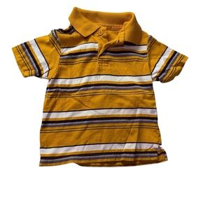 The Children’s Place Toddler Cotton Short Sleeve Polo Yellow Stripes 18 Months